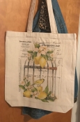 Cotton Canvas Tote Bags - Bird Cage Lemons
